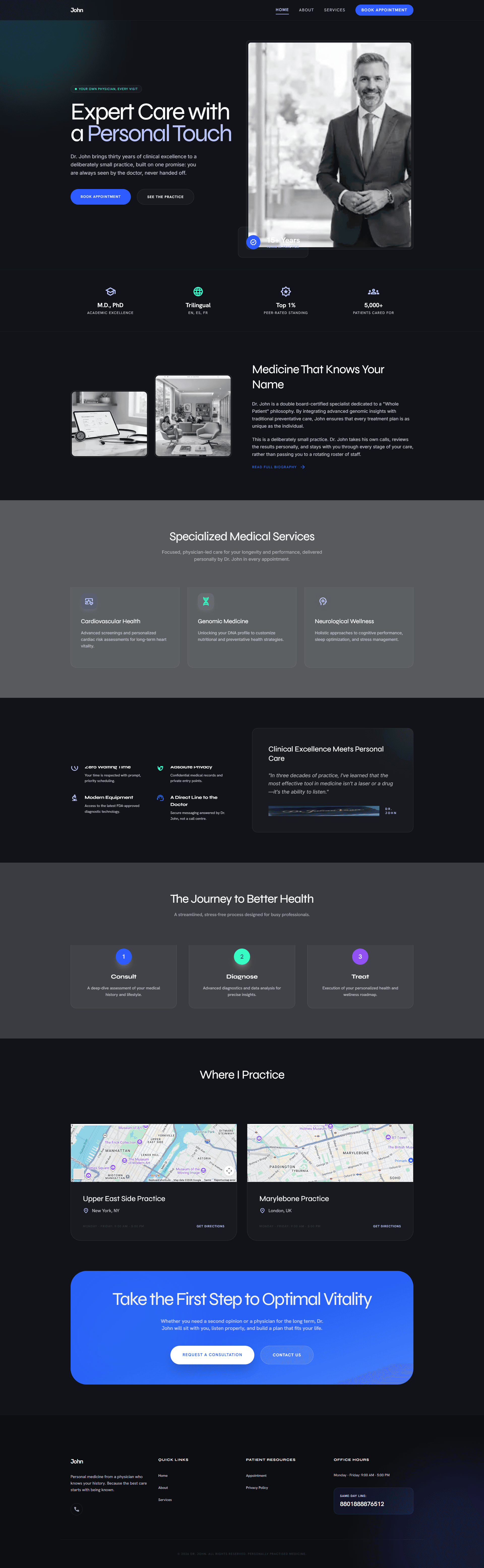 Template 01 Dark - Expert Care with a Personal Touch